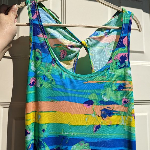 Pretty Young Thing Maxi Summer Dress Blue Sunset Floral Size S - EUC! - Picture 2 of 13